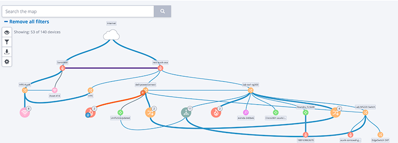 auvik network map unavailable device