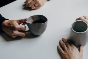 sharing a coffee