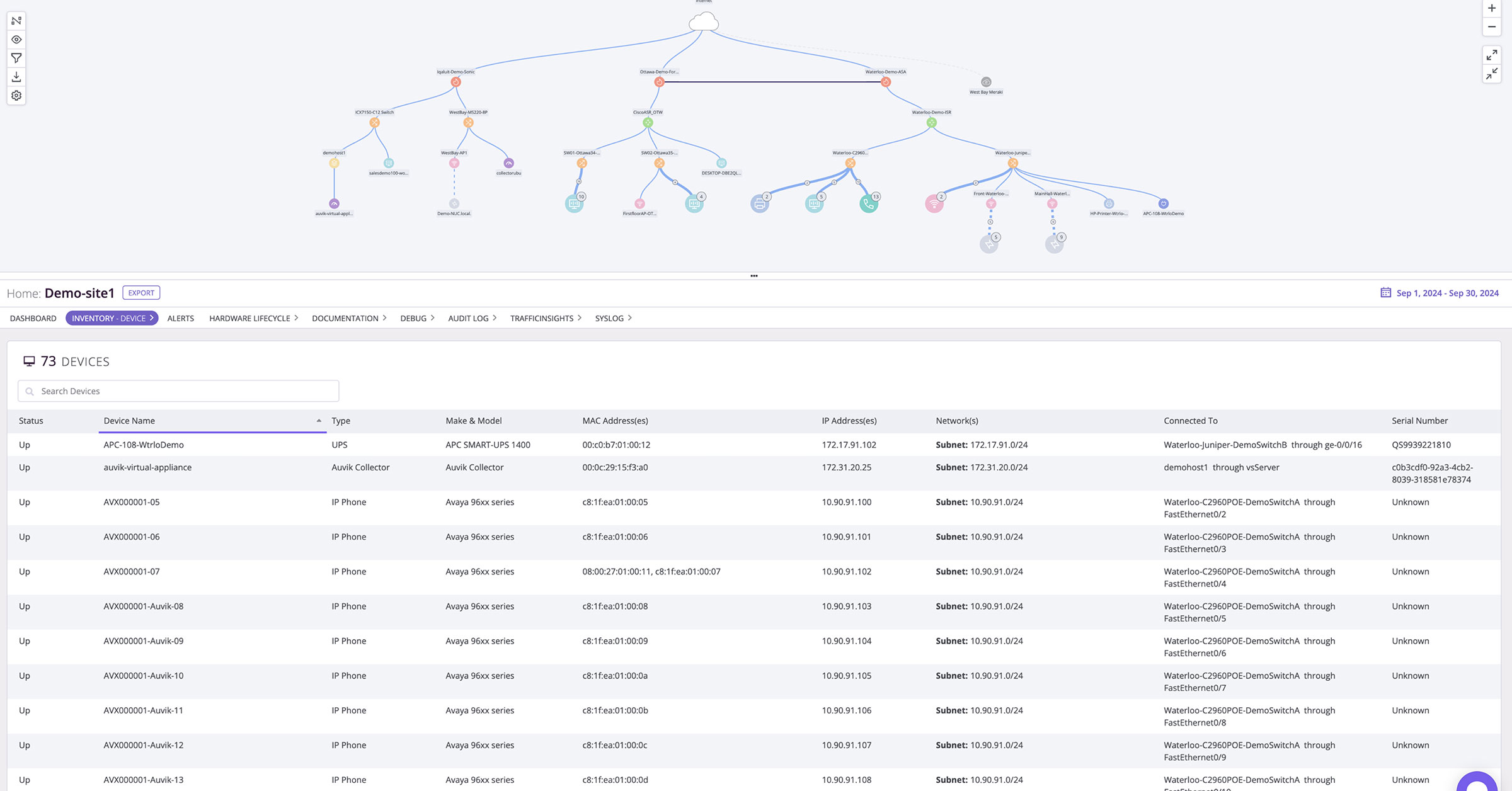 screenshot - automated device discovery