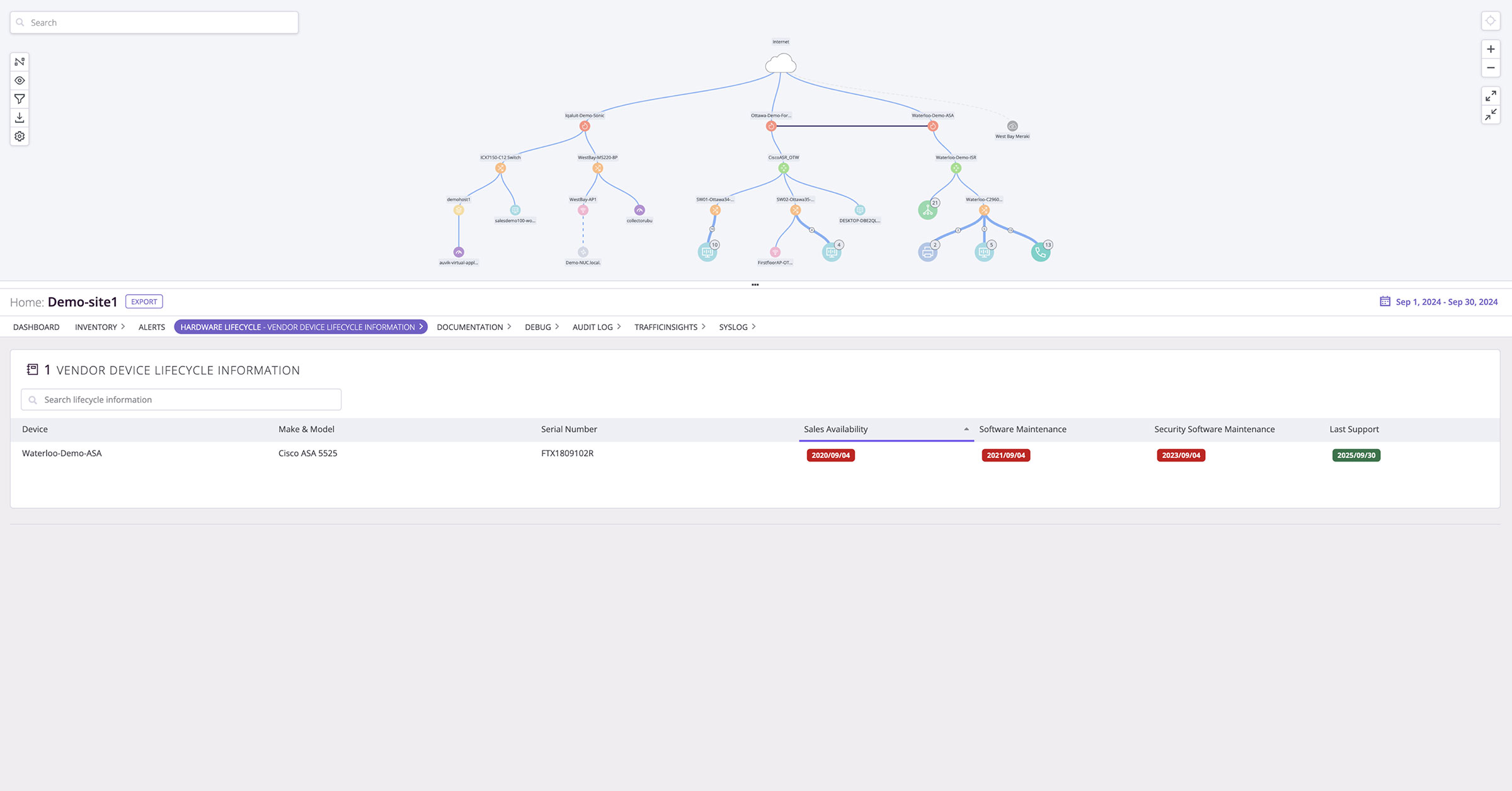 screenshot - easy network infrastructure inventory