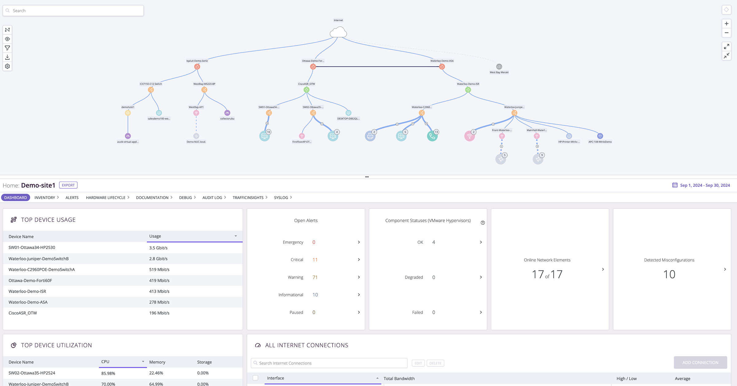 screenshot - real-time network visibility