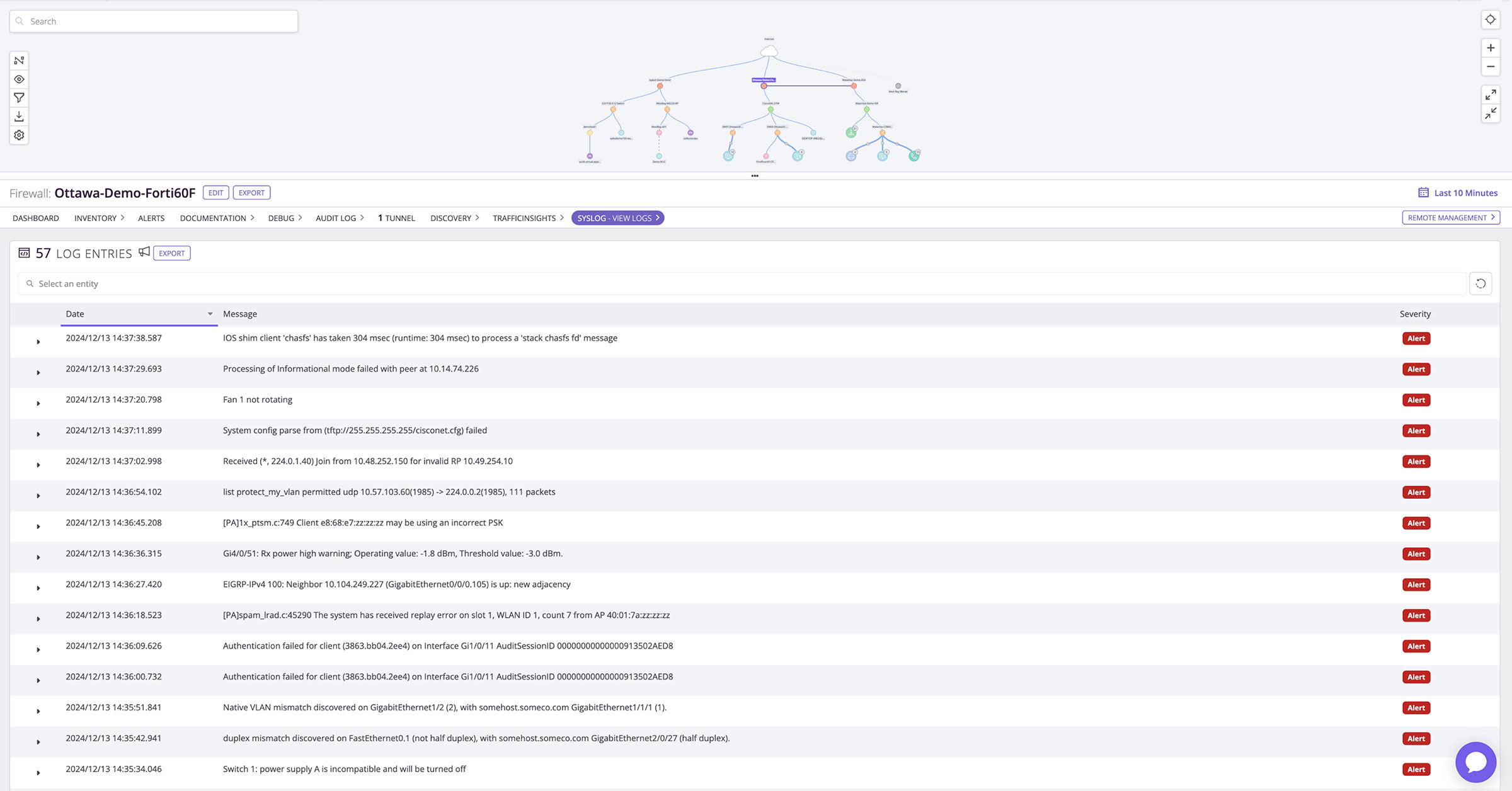 screenshot - centralized log aggregation