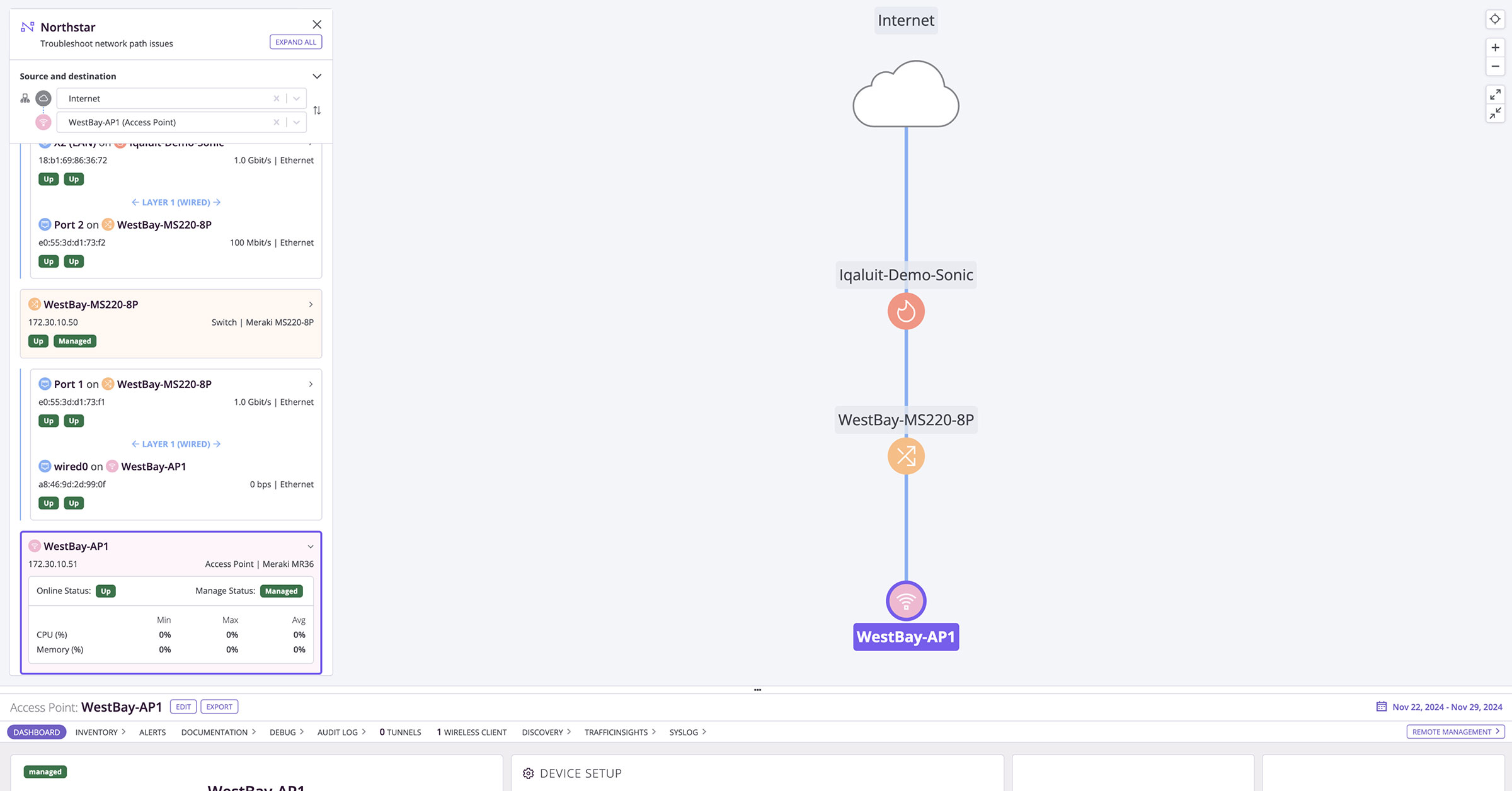 screenshot - visualize critical network paths